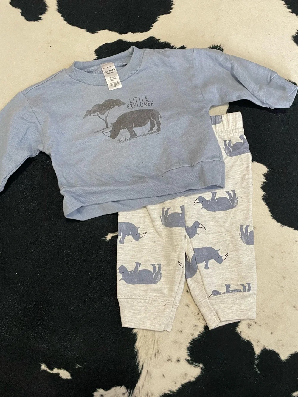 2/$12 Carter's Blue Rhino 'Little Explorer' Sweatshirt Outfit